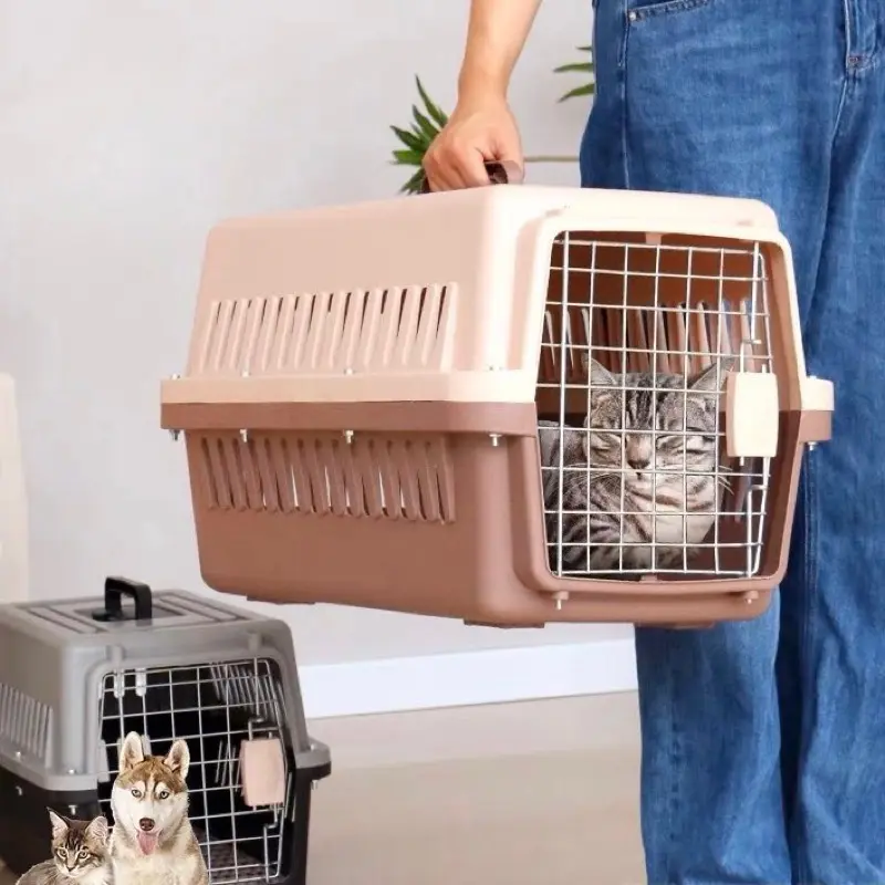 Pawsitive Vibes Kandang Kucing dan anjing ukuran kecil Pet Cargo untuk Traveling dengan Kunci Pintu Kuat 5