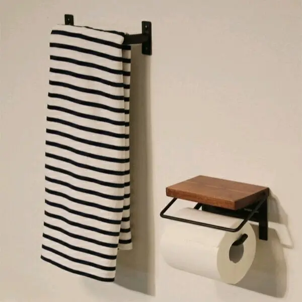 PAPER HOLDER/RAK TISSU GULUNG ANTI KARAT/RAK KAYU GANTUNG TISSU TOILET  AESTHETIC JAPANDY STYLE 1