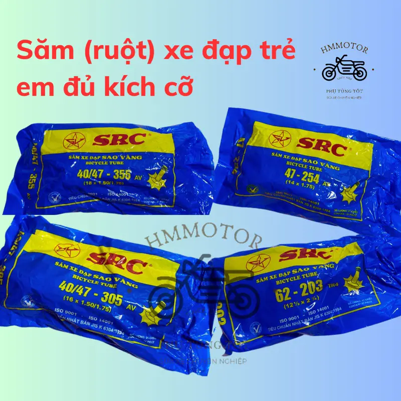 Săm (ruột) xe đạp trẻ em đủ kích cỡ 12x2.125 14x1.75 16x1.75 20