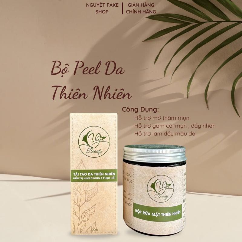 Bộ Mỹ Phẩm Hỗ Trợ Cải Thiện Da VY BEAUTY - gồm 1 lọ bột rửa mặt 150gram + 1 Serum 100ml +  2 miếng nạ ngũ hoa Skincare 4