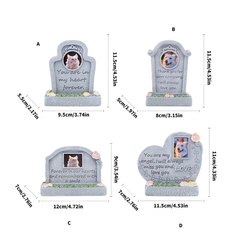 Product Introduction of Yica  Engraved Pet Memorial Tombstone for Garden Resin Grave Marker for Passed Animals Cats Dog Loss Gravestones for Remembrances 0