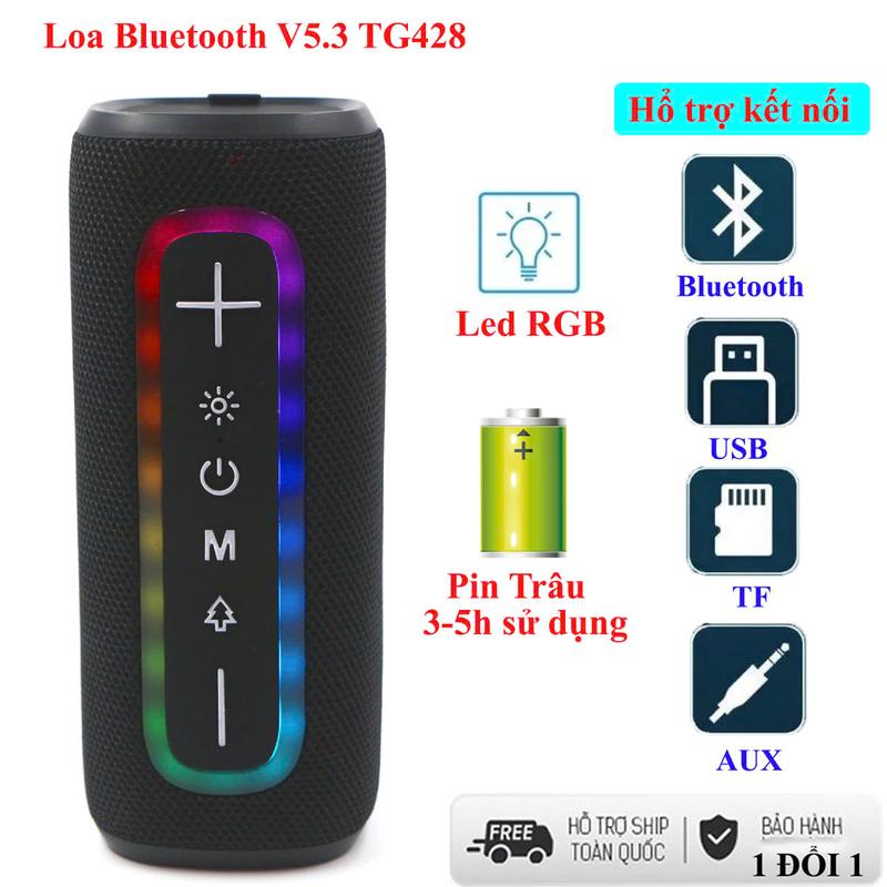  Loa bluetooth 5.3 âm thanh ấm bass mạnh pin trâu TG428 loa công suất lớn âm thanh vòm 6D giúp nghe nhạc cực hay 