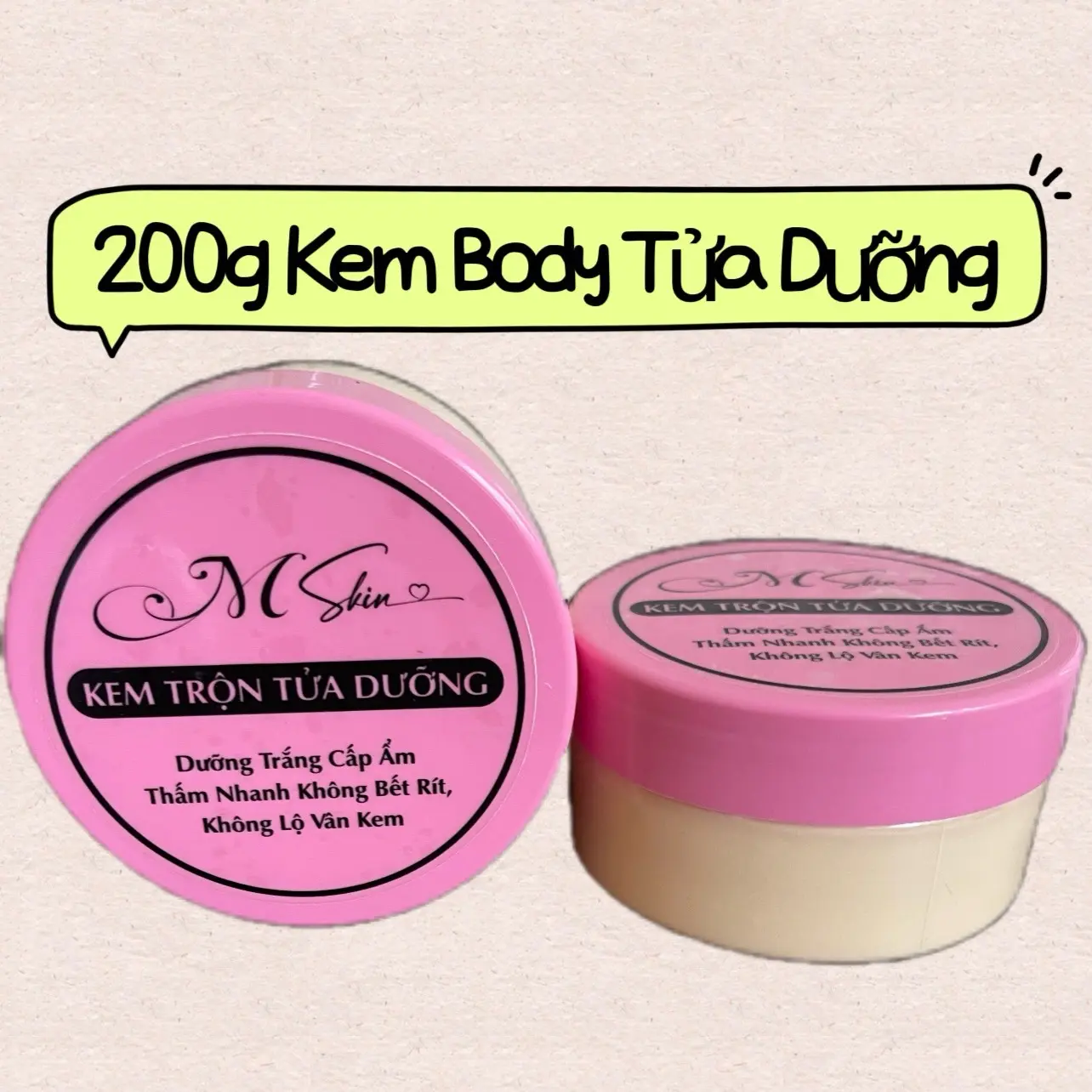 200g KEM BODY TỬA DƯỠNG(THẤM NHANH) Dưỡng Da Body