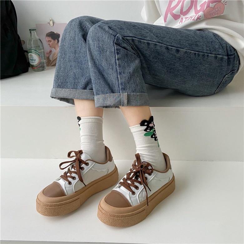 Giày thể thao nữ thời trang đế độn cao 5 phân nhiều màu kiểu Ulzzang siêu rẻ HYEON GD08 3