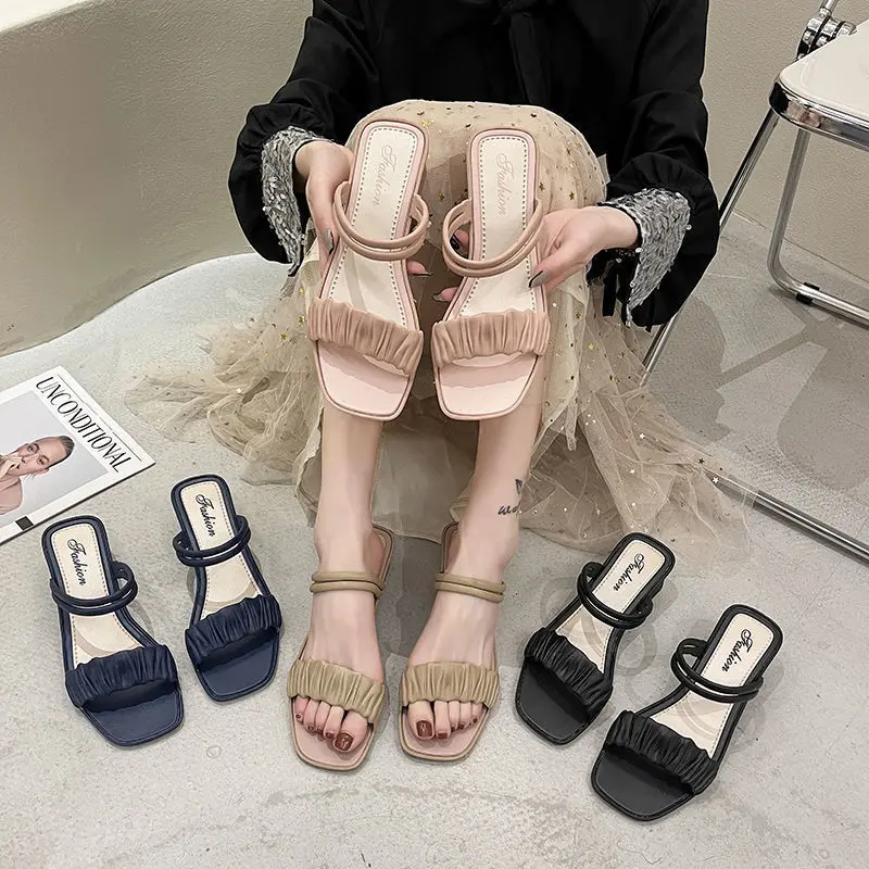 Sandals Fairy Style Summer New Outdoor Dual-Use Wedge Sandals Internet Celebrity Ins Fashion All-Match Women's Shoes Footwear Walking Shoes Girl Comfort Kitchen