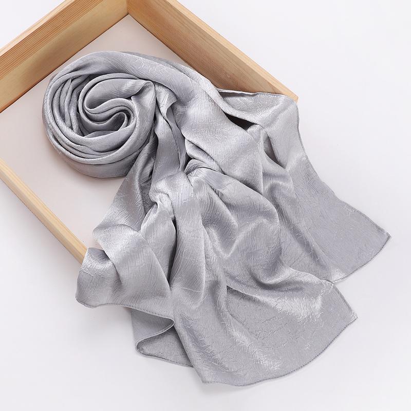 Product Introduction of Pashmina hijab Malaysia New Artificial Silk Silky Satin Scarf Women's Shawl Toe Cap Headscarf 22