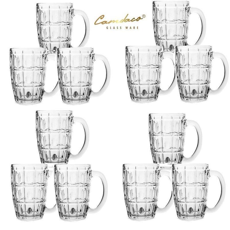 Bộ 12 Ly Thủy Tinh Có Quai PCD10007 375ML - Thương hiệu Cẩm Đạt