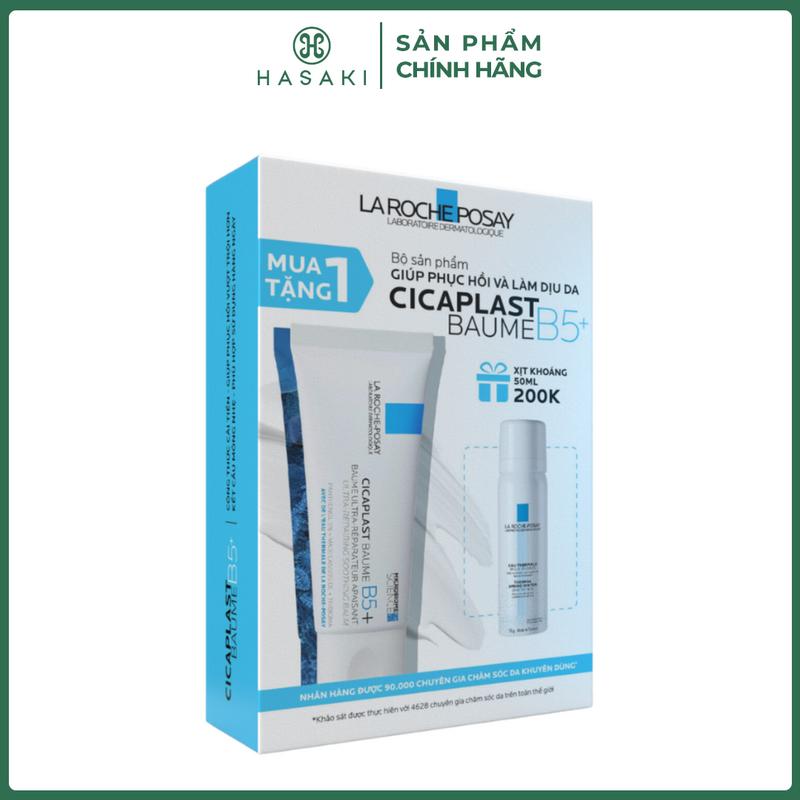 Combo La Roche-Posay Kem Dưỡng Phục Hồi Da Đa Công Dụng 40ml + Xịt Khoáng Làm Dịu & Bảo Vệ Da 50g Cicaplast Baume B5+ Ultra-Repairing Soothing Balm + Thermal Spring Water Sensitive Skin | HASAKI BEAUTY