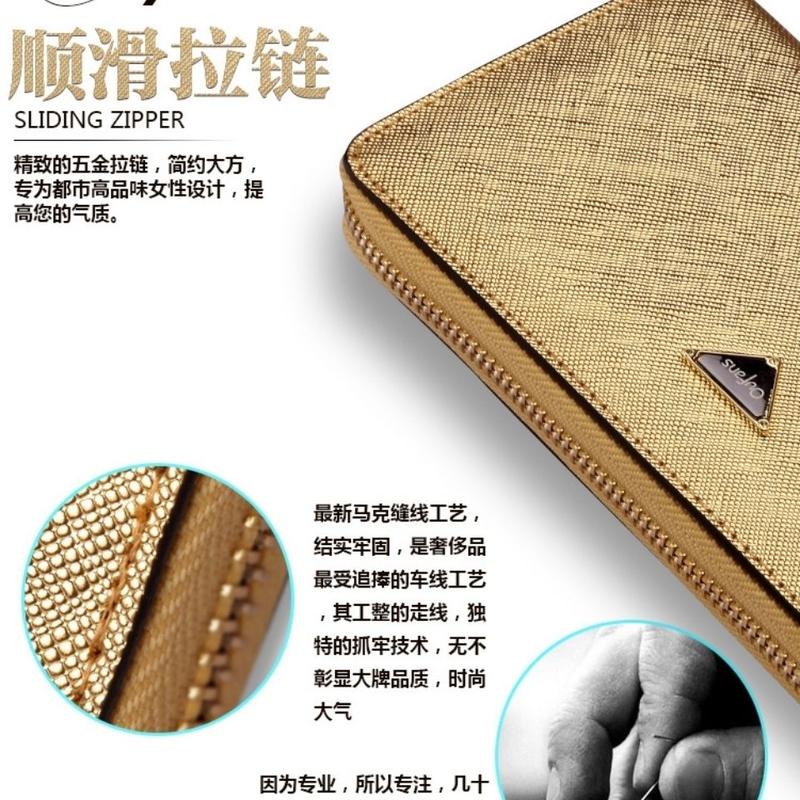 Product Introduction of 2024 New Ladies' Purse Lucky Golden Cowhide Wallet for Women, Shipped on the Last Day before the Year 8