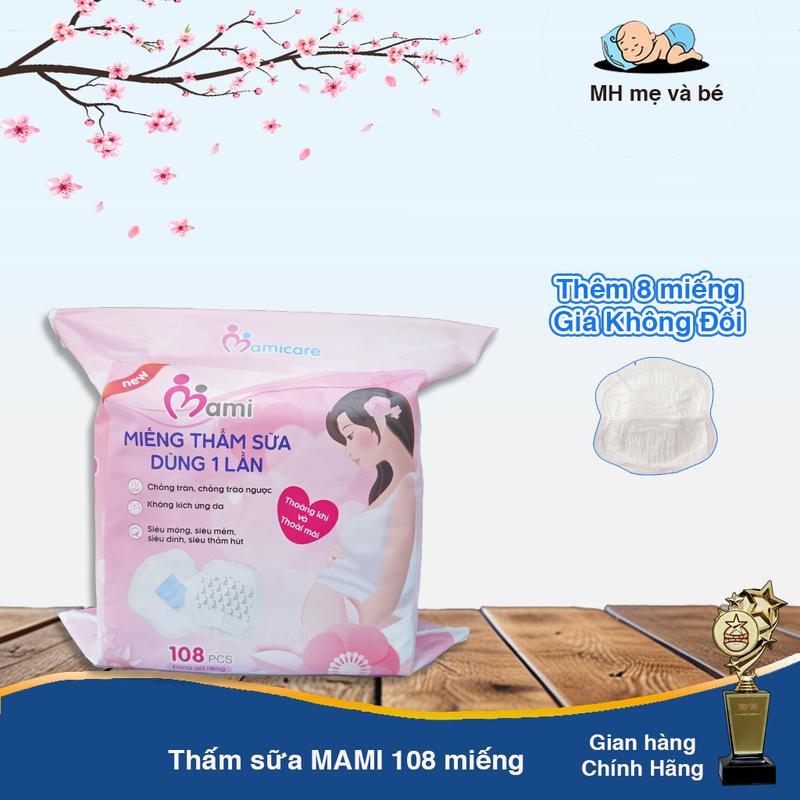 Thấm sữa Mami siêu thấm hút loại 108 miếng Lót Thấm Sữa