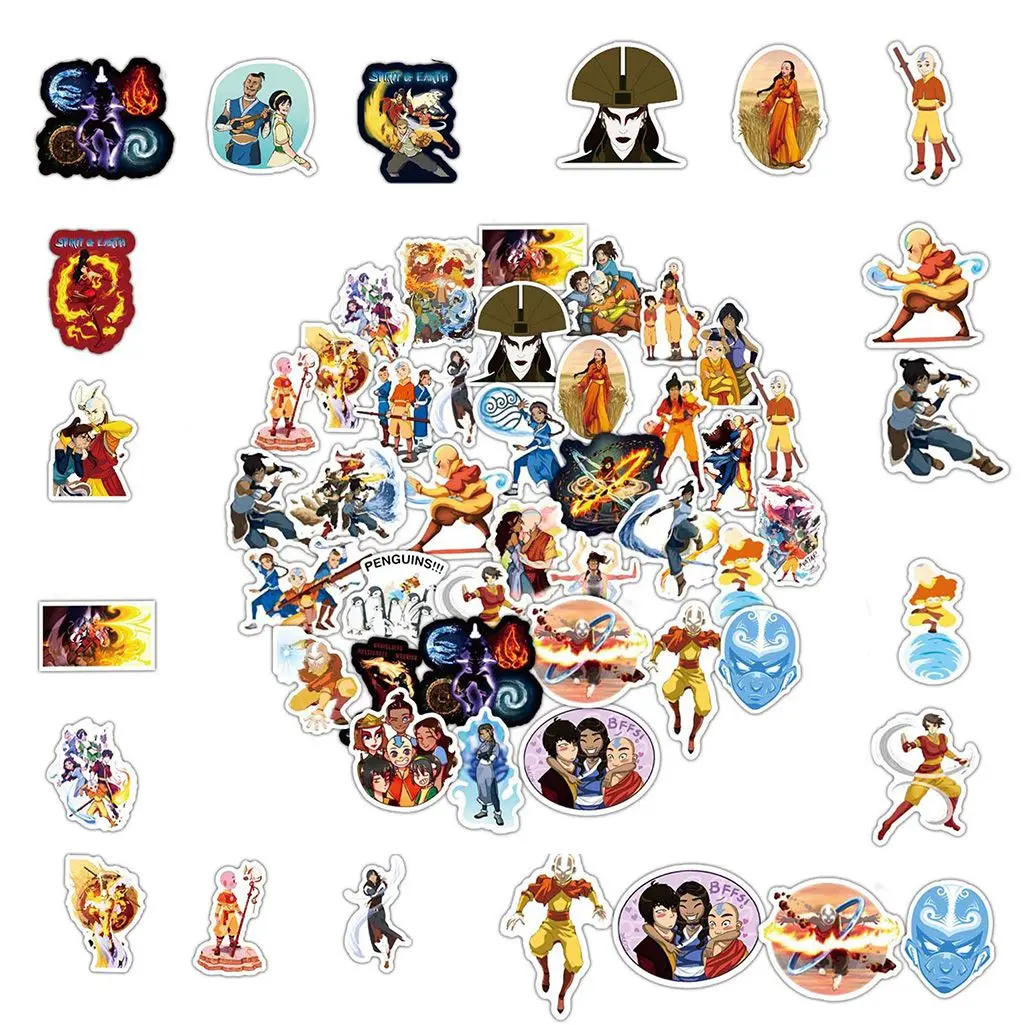 The Avatar 50pcs Last Airbender Stickers DIY Luggage Laptop Skateboard Stickers