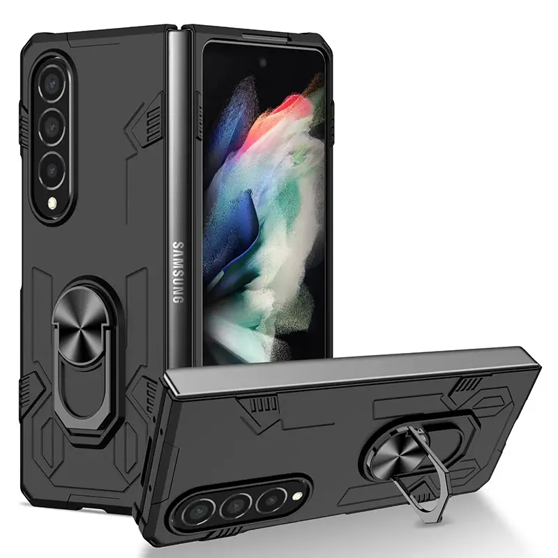 For Z Fold4 Fold5 Case Samsung Z Fold 3 Anti Impact Shockproof Anti Scratch Mecha Cover Case  Black Green Blue