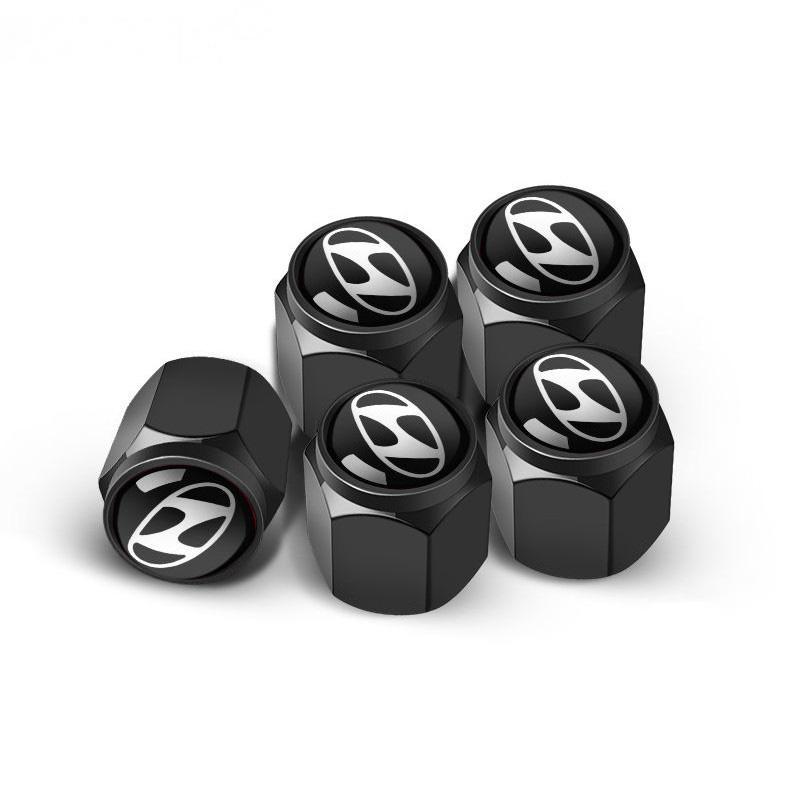 5Pc Car Logo Wheel Tire Styling Tire Valve Air Nut Cover Accessory For Hyundai Tucson Solaris I30 Creta Ix35 I40 IX20 Veloster 8