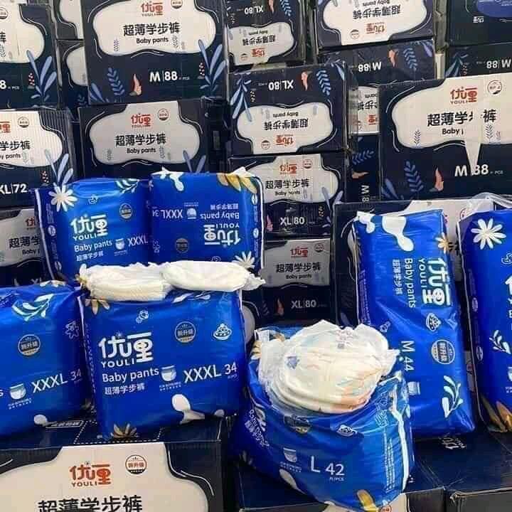 bỉm youli xanh ( chính hãng -1 thùng có 2 bich)