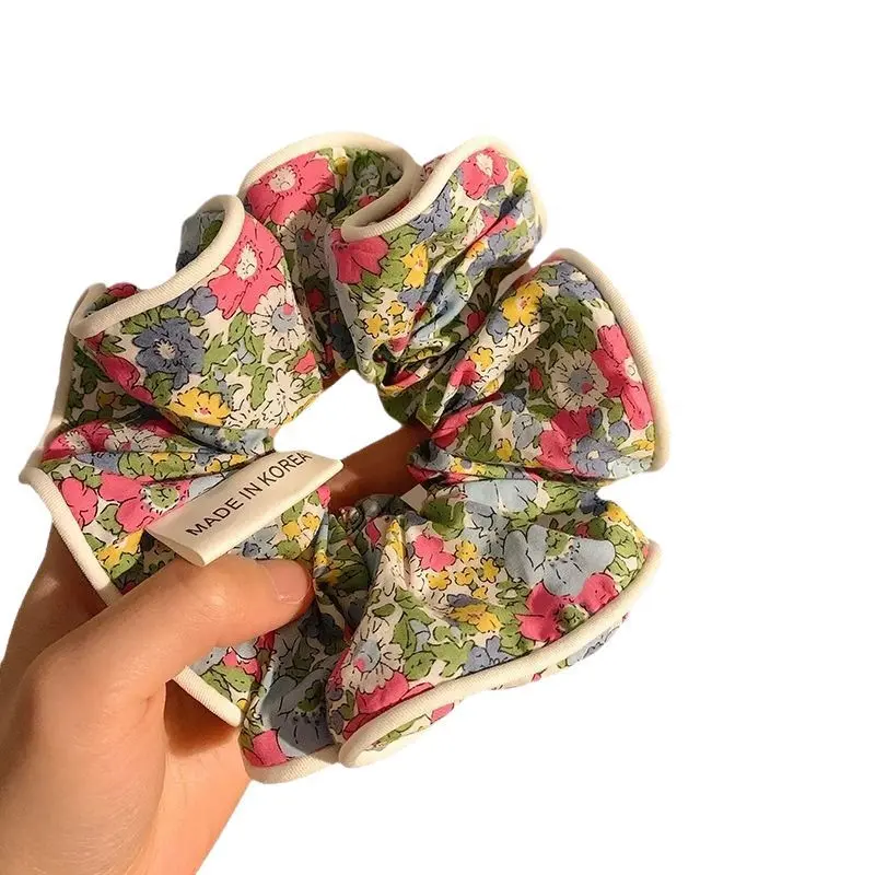 Forest Style Fairy Sweet Floral Large Scrunchie Lace Hair Tie Bun Hair Accessory Elegant Hair Rope