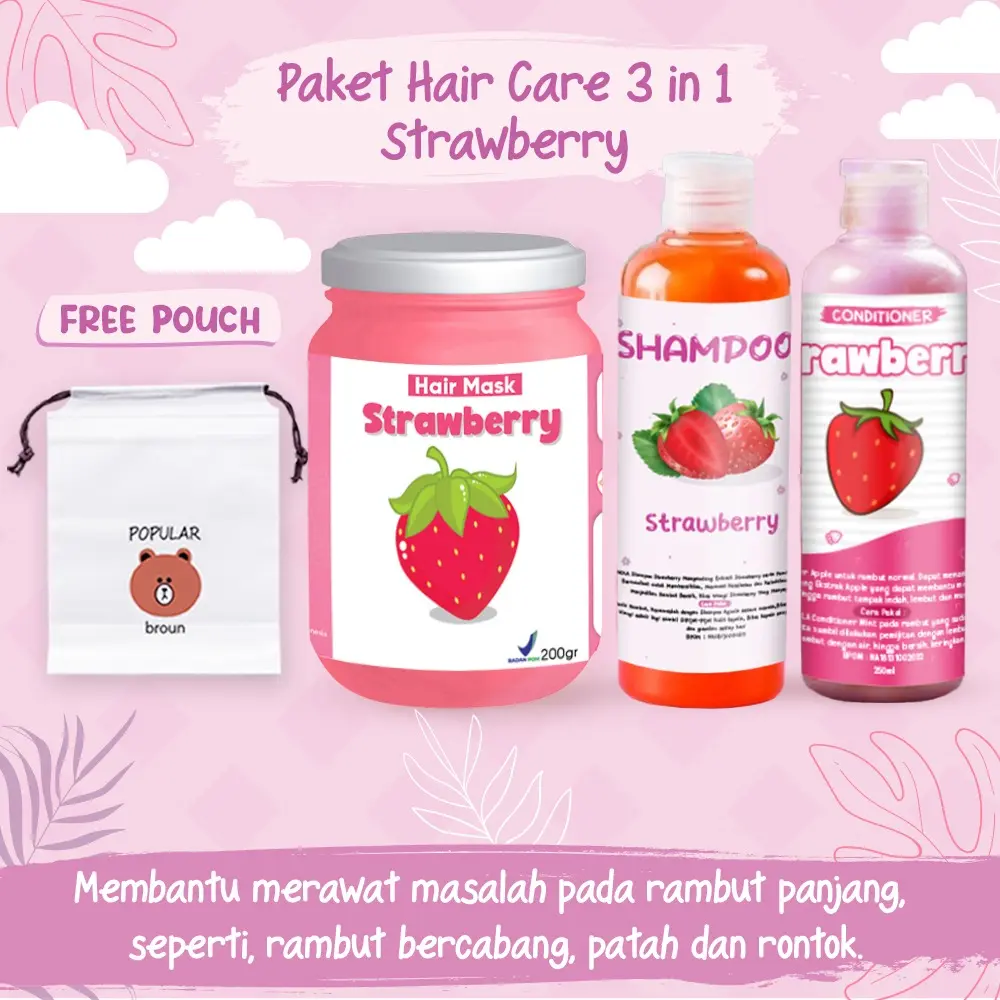 [BPOM] PAKET HAIR CARE 3IN1 / PAKET HEMAT HAIR CARE / HAMPERS HAIR MASK FREE POUCH / HAMPERS HAIR CARE ISI 3 PCS