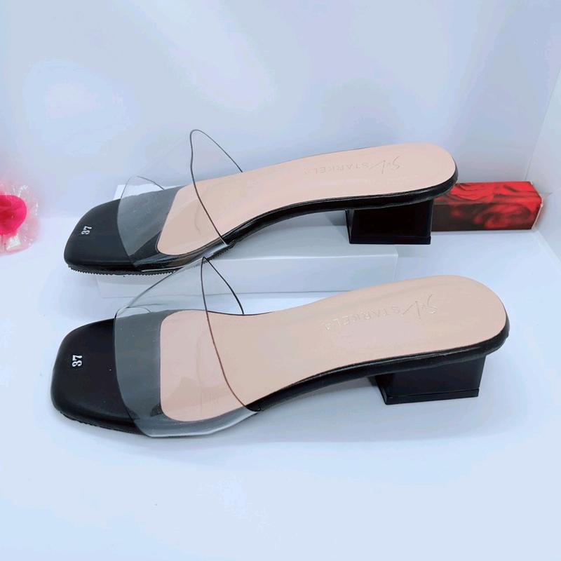  Dép Nữ    Cao Gót 3 phân Quai Trong ms A7 DéP 