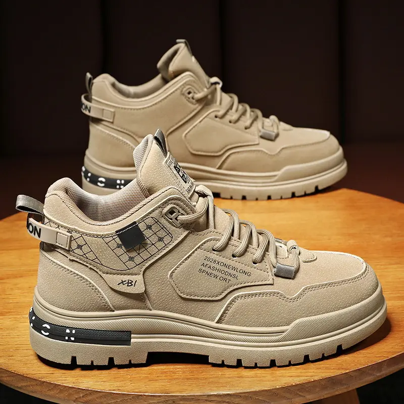 New Fall Breathable High-Top Men's Work Shoes + Suitable for Daily Work and Leisure + For Men of All Ages + Trendy Slip-Resistant Safety Shoes + Features Comfort and Support + Enhances Work Performance and Fashion Sense