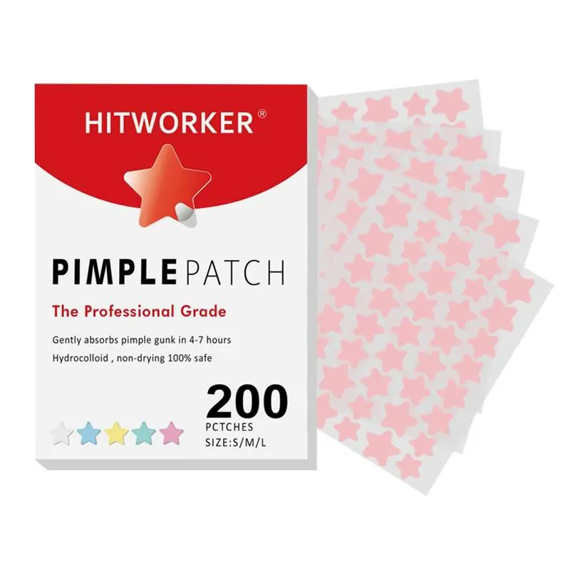 Acne Patch, 200pcs/set Star Shaped Acne Absorbing Cover Patch, Hydrocolloid Acne Patches for Face Zit Patch Acne Dots 0