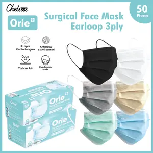 Masker Medis Orie Earloop Surgical Masker Medis 3ply isi 50pcs