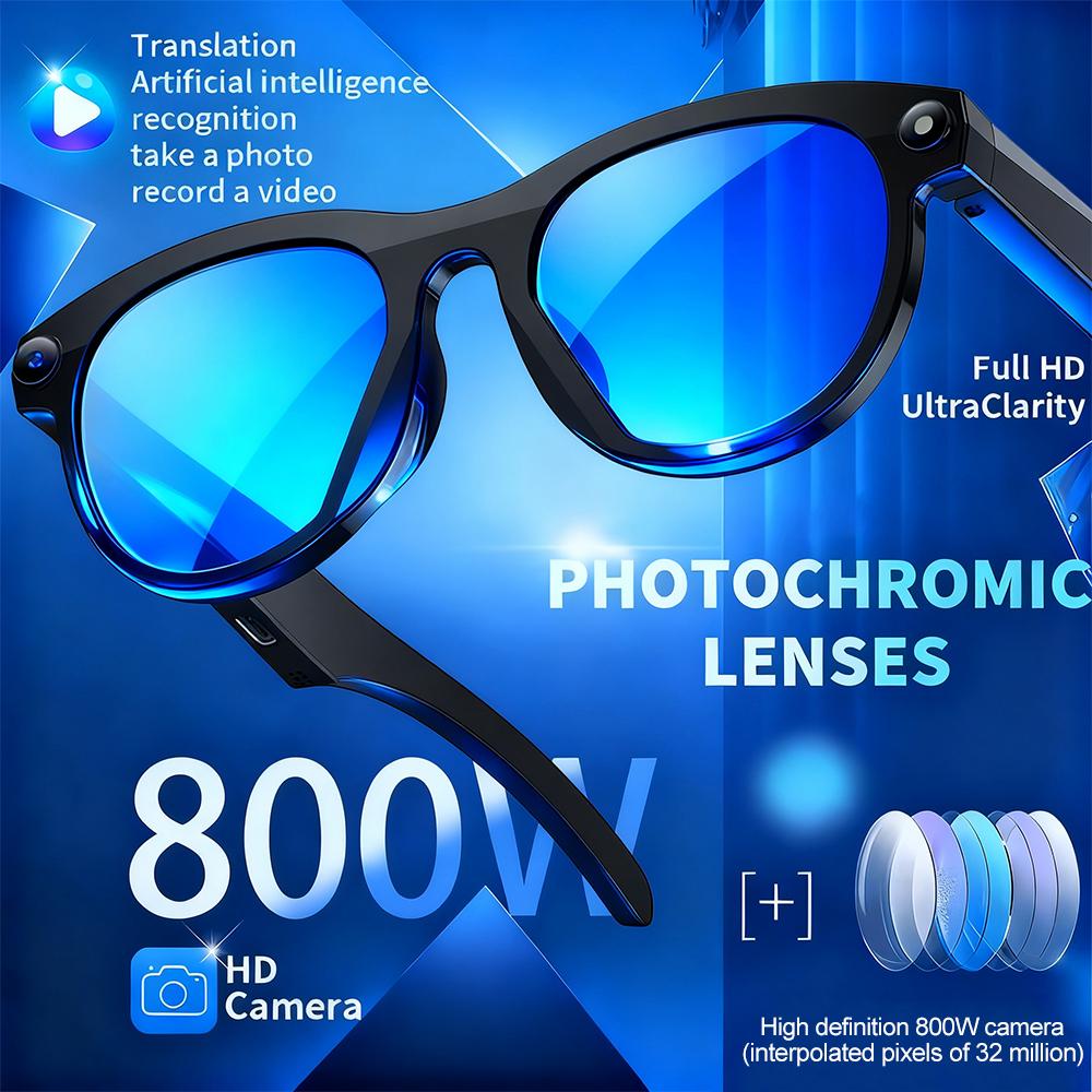 AI Smart Glasses with 8MP Camera Video Recording 100+ Languages Translation Sunglasses Bluetooth Call Music Play Men Women 2025 - Image 2