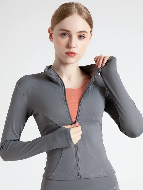 Áo Khoác Thể Thao Nữ Ôm Body Co Dãn, Chống Thấm Mồ Hôi, Hỗ Trợ Tập Gym Yoga Sport 7