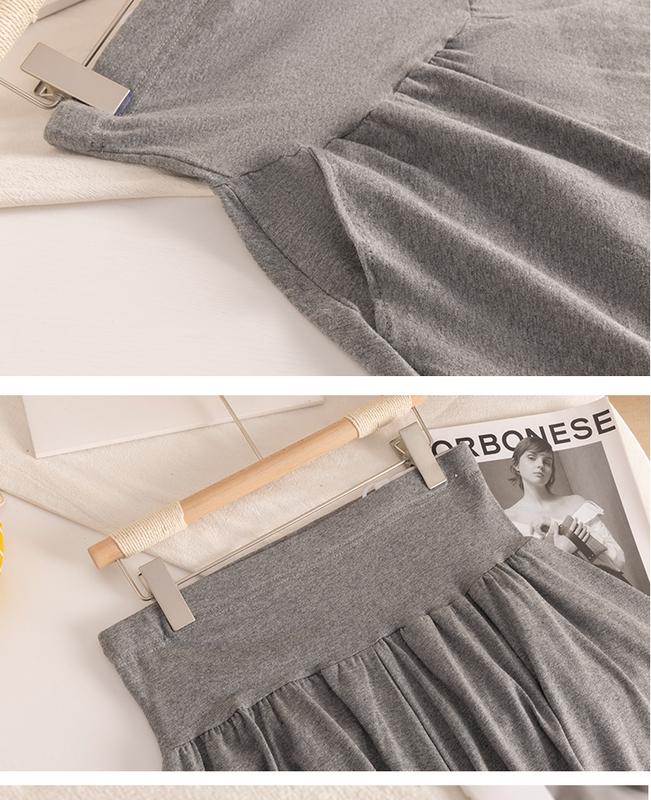 T70100# Maternity Trousers A Line Dress Pleated Design Skirts Korean Style Spring Autumn Outerwear Summer Women Clothing Pregnant Pants 6