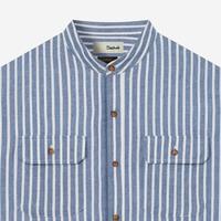 Gambar DUHA Baju Koko Linen Stripes Lengan Pendek - Blue White - Sayf - L dari Duha Muslim Wear Kota Tangerang 3 Tokopedia