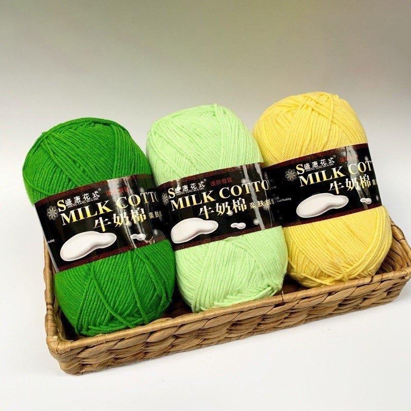 Len Milk Cotton Cuộn Lớn 125gr (Mã màu 01 đến 50)