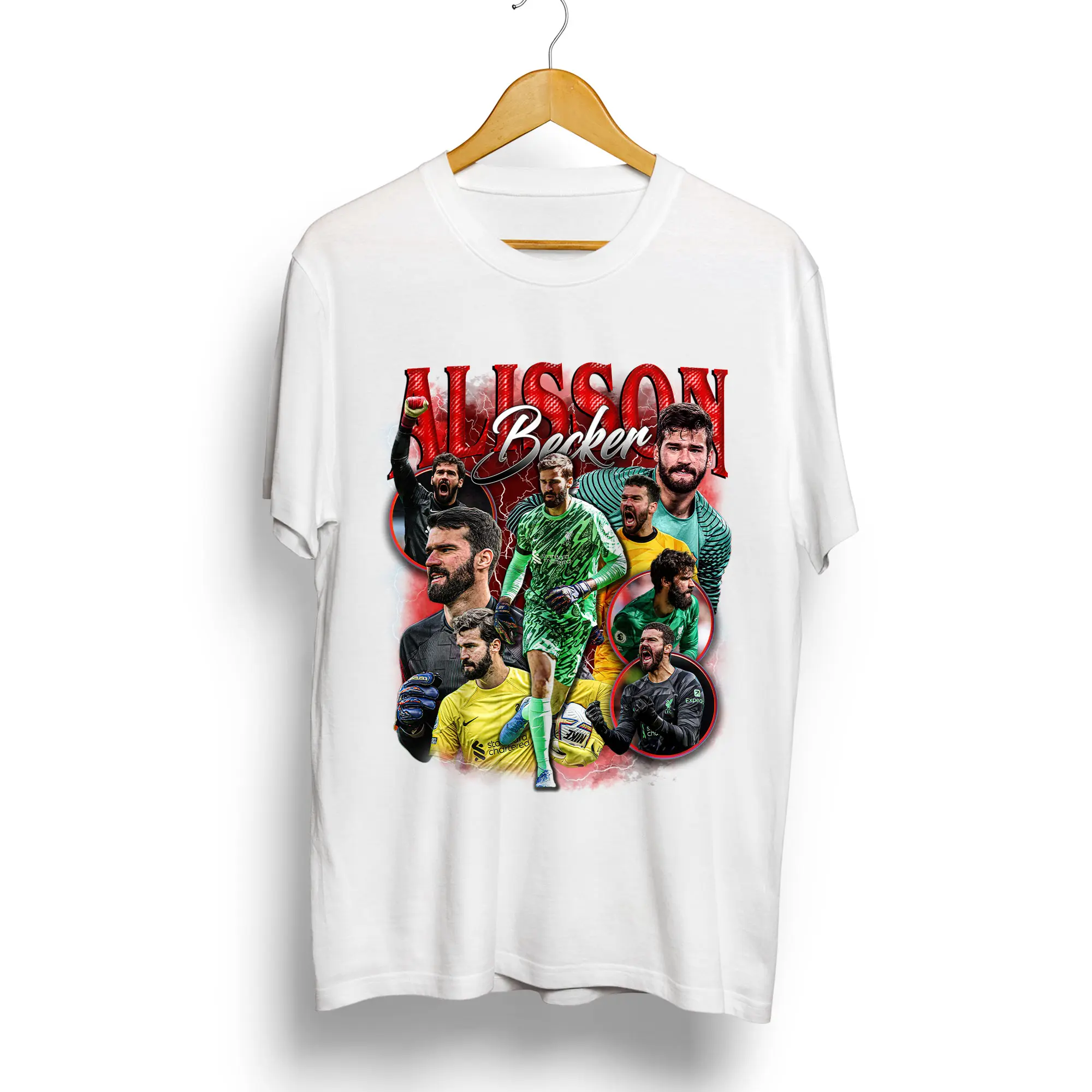 Alisson Becker Shirt, Unisex Football Bootleg Tee Casual Classic
