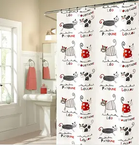 Tirai Kamar Mandi anti air PEVA sudah dilengkapi pengait New motif