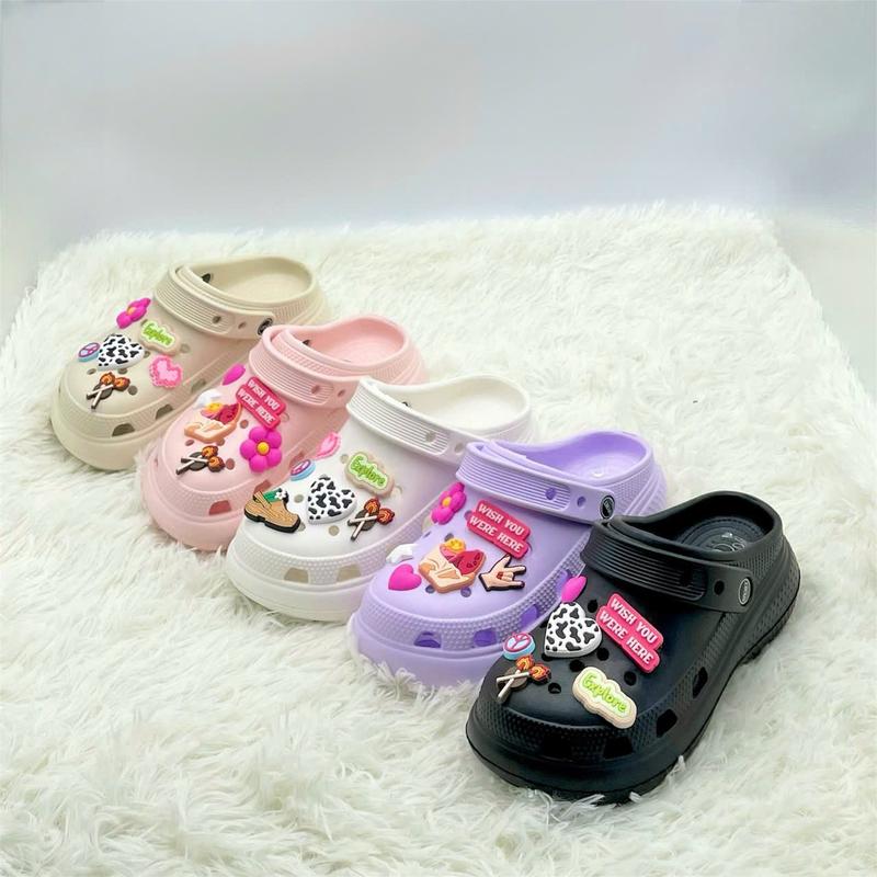 Dép trẻ em dép bánh mì siêu nhẹ thời trang cao 3 phân đính sticker xinh xắn đế chống trơn cho bé 317