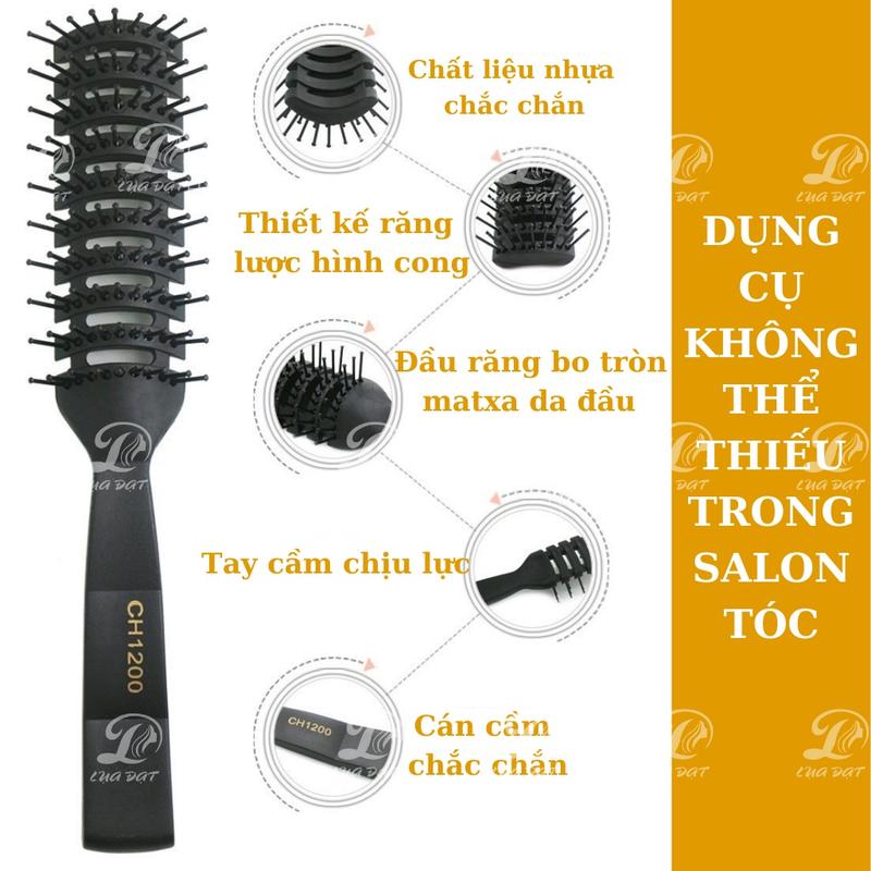 [Sỉ SLL] Lược bán nguyệt chaoba,lược sấy phồng chân tạo kiểu tóc uốn CH1200 2