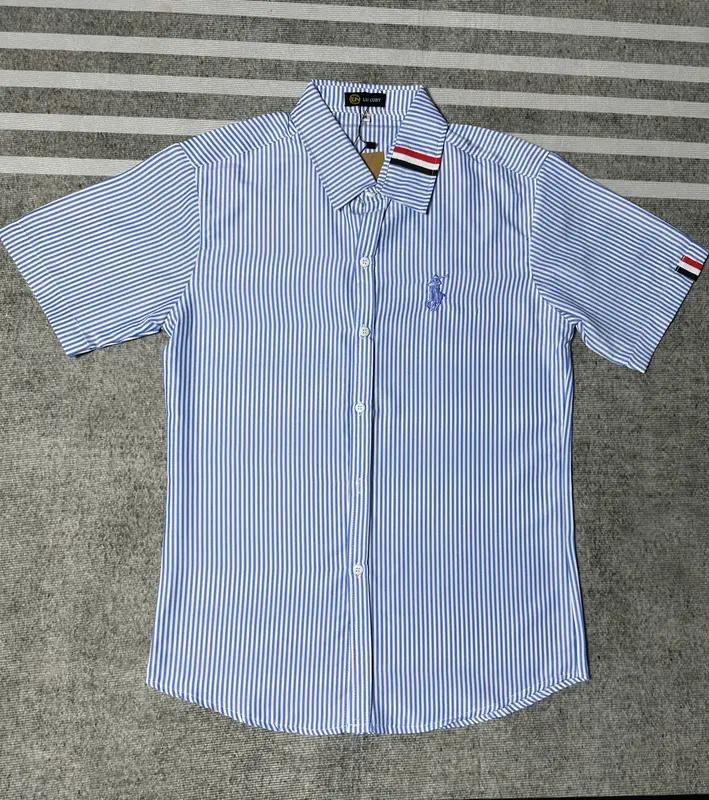 Áo sơ mi nam nữ vải đũi phối loang thêu chữ kiểu mới thoáng mát Menswear Top- Gin Chuyên Sỉ 1