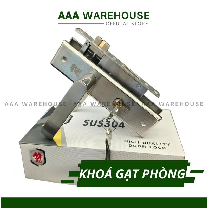   JEELY 304  Khoá Tay Gạt Thông Phòng Ốp INOX 304 20cm Jeely dùng cho cửa đố lớn khung bao 4x8 