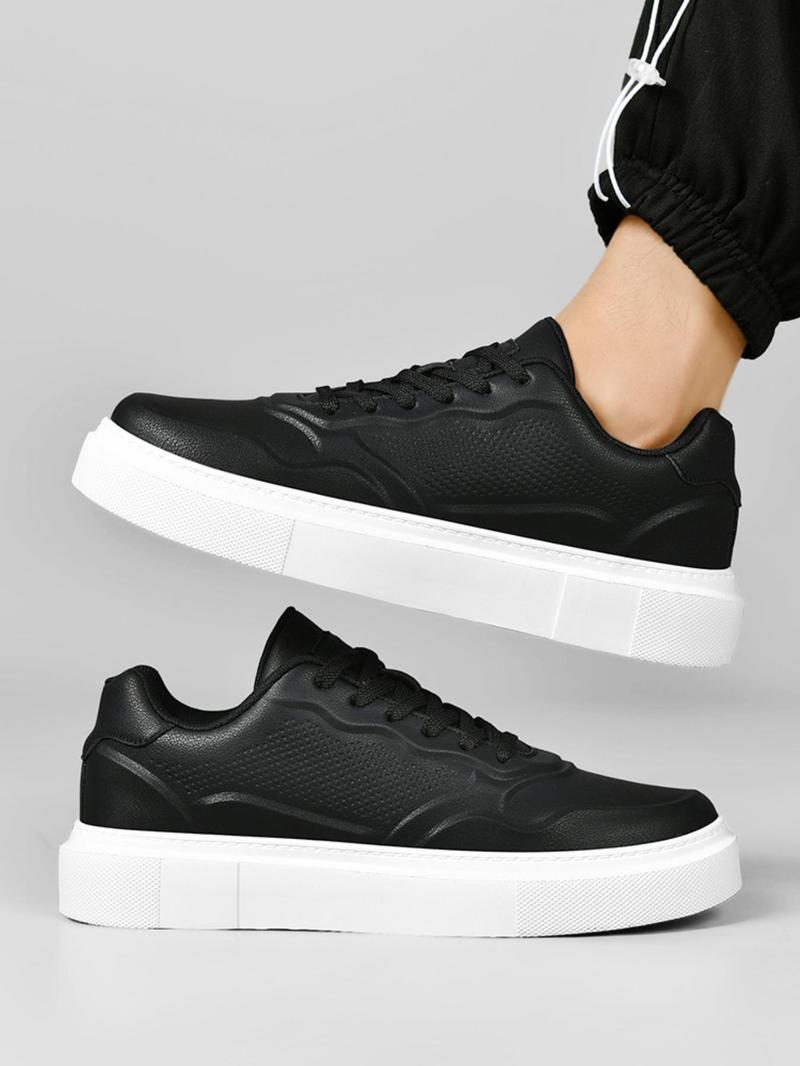 Product Introduction of Men's Fashionable Lace Up Low Top Sneakers, Casual Comfortable Breathable Skate Shoes, Male All-match Round Toe Sports Shoes for Daily Wear 3