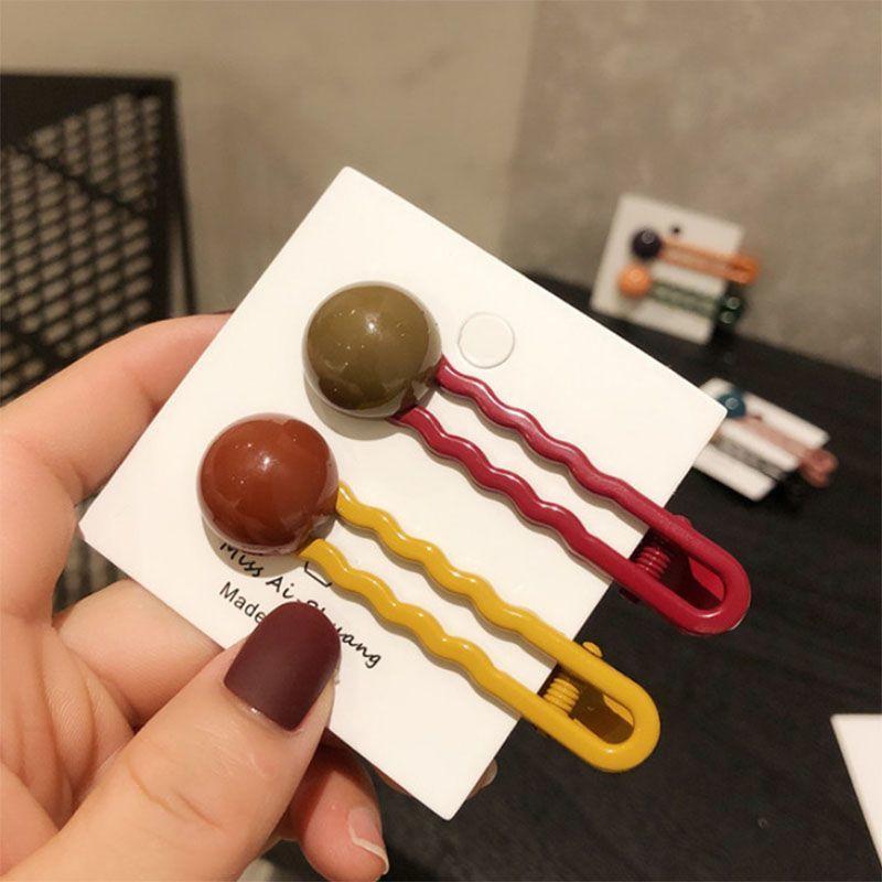 Kẹp Tóc, Màu Đỏ, Kẹp Tóc Đội Đầu, Kẹp Bên Cho Nữ, Kẹp Tóc Đơn Giản, Màu Pastel, Kẹp Tóc, Kẹp Tóc Mái, Kẹp Mỏ Vịt Trán 1