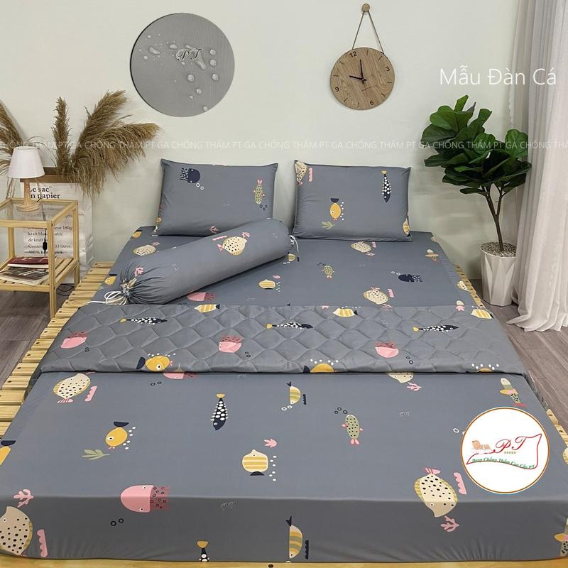 Drap chống thấm cho bé, Ga chống thấm chính hãng PT, chất liệu 100% cotton cao cấp, bé tè lau là sạch (được chọn mẫu)