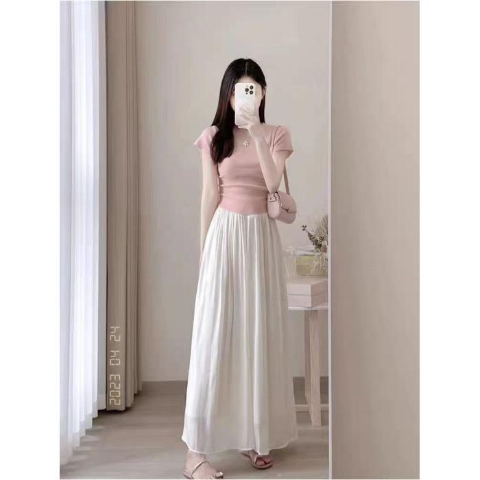 Bộ Đồ Muối Nhỏ Phong Cách Mùa Hè, Áo ngắn Tay Và Váy Màu Hồng, Thanh Lịch Và Nhẹ Nhàng, Phong Cách Cổ Điển Trưởng Thành Nhẹ Nhàng, Bộ Đồ Hai Mảnh, Dành Cho Nữ 7