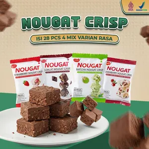COD Nougat Crips 28pcs 280g – Camilan Renyah & Lembut, Mix 4 Rasa Favorit, Snack Premium Halal, Leleh di Mulut, Cocok untuk Santai & Hadiah