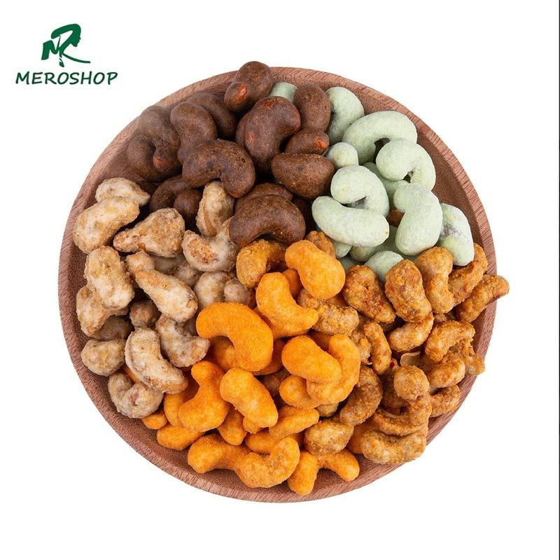 Hạt điều tẩm 5 vị: Tỏi ớt phô mai gừng sô-cô-la và wasabi siêu ngon dinh dưỡng Mẹ rô 500Gr