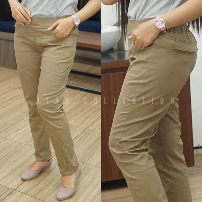 SALE ( LIVE ) Celana Wanita katun premium casual & work size 39-46 5