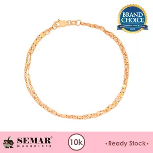 Gelang Emas Neo Flix Double Layer Polos Gold 10K Semar Nusantara