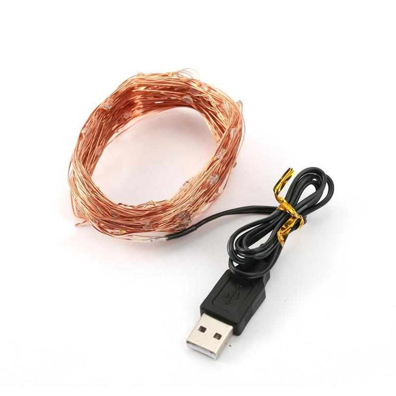 5/10/20M LED String Light, 1 Piece Copper Wire Light, USB Operated For Indoor Outdoor Holiday Party Home Decor, Super Bowl Party Decoration, Best Friend Gifts 1