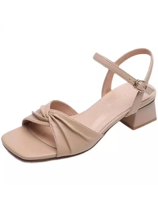 Women's Fashionable Plain Color Sandals, Casual Versatile Sandals for Summer, Lightweight Breathable Comfortable Shoes for Daily Wear 4