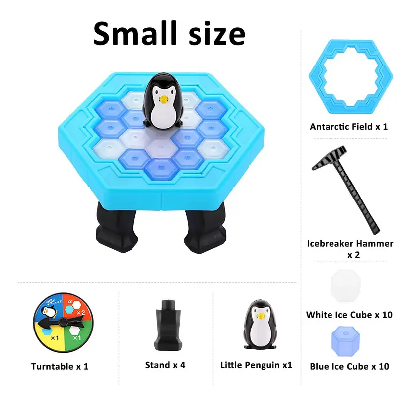 1 Set Penguin Icebreaker Game, Ice Cubes Icebreaker Toy, Save Penguin Break Ice Board Games with Cubes, Kids Puzzle Board Games with Ice Cubes 2