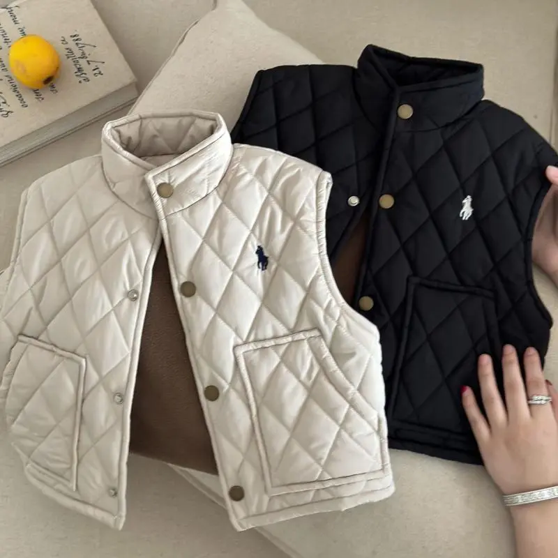 Áo Vest Bông Cho Trẻ Em, Phong Cách Hợp Xu hướng 2024, Thích Hợp Cho Mùa Đông, Cho Bé Trai Và Bé Gái, Cắm Tay, Chất Liệu Bông, Áo Không Tay Có Khóa Kéo Cho Em Bé, 2024