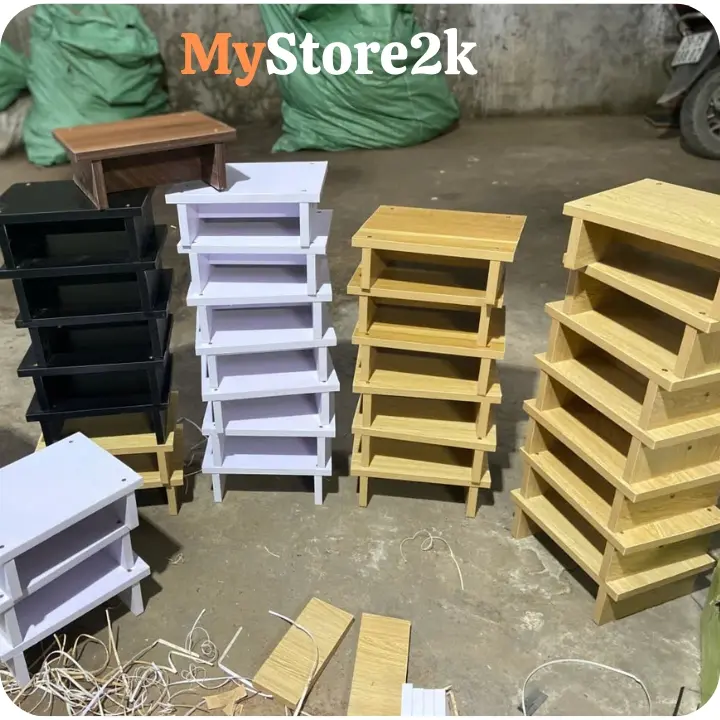 Ghế ngồi bệt gỗ MDF chắc chắn, ghế ngồi xổm, gế kê chân, ghế nhặt rau