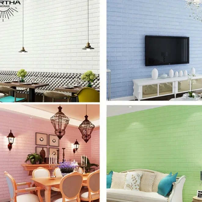 Paus Biru - Wallpaper Dinding Bata Stiker Wallfoam 3D Sticker Dekorasi Kamar Rumah Murah High Quality 2