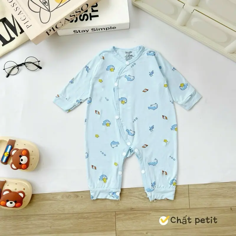 Body dài màu họa tiết chất thun lạnh mềm mát cho bé 5